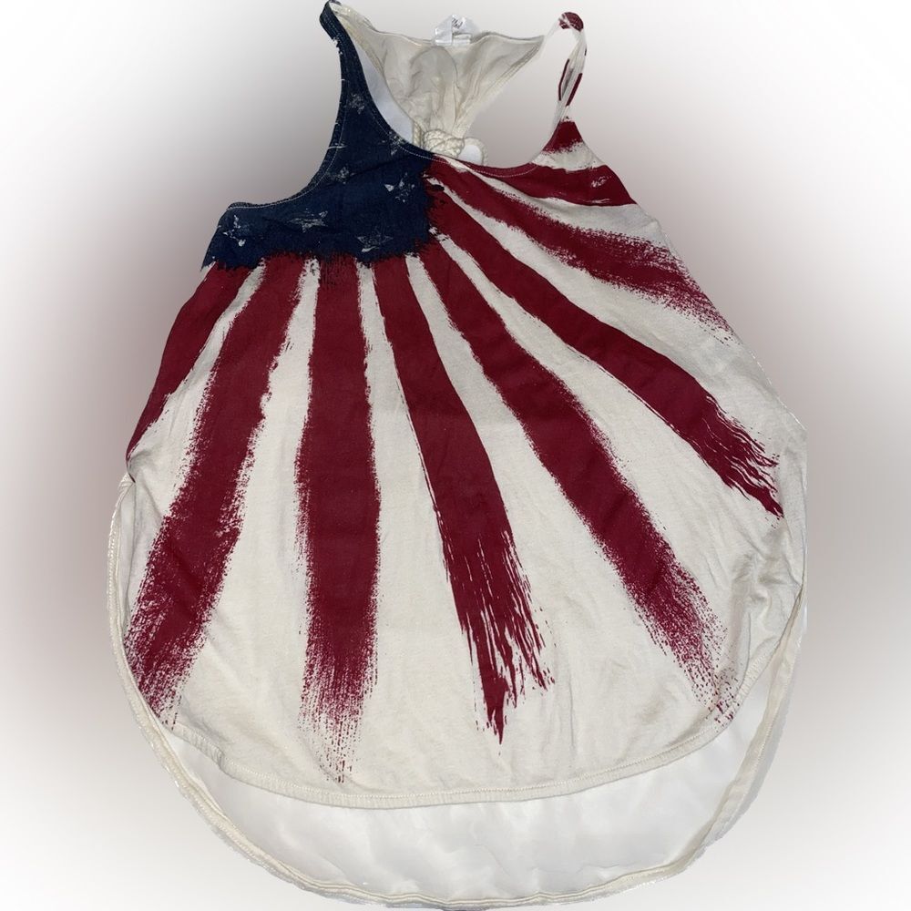 Others Follow patriotic sheer razor back tank top by Anthropologie size S